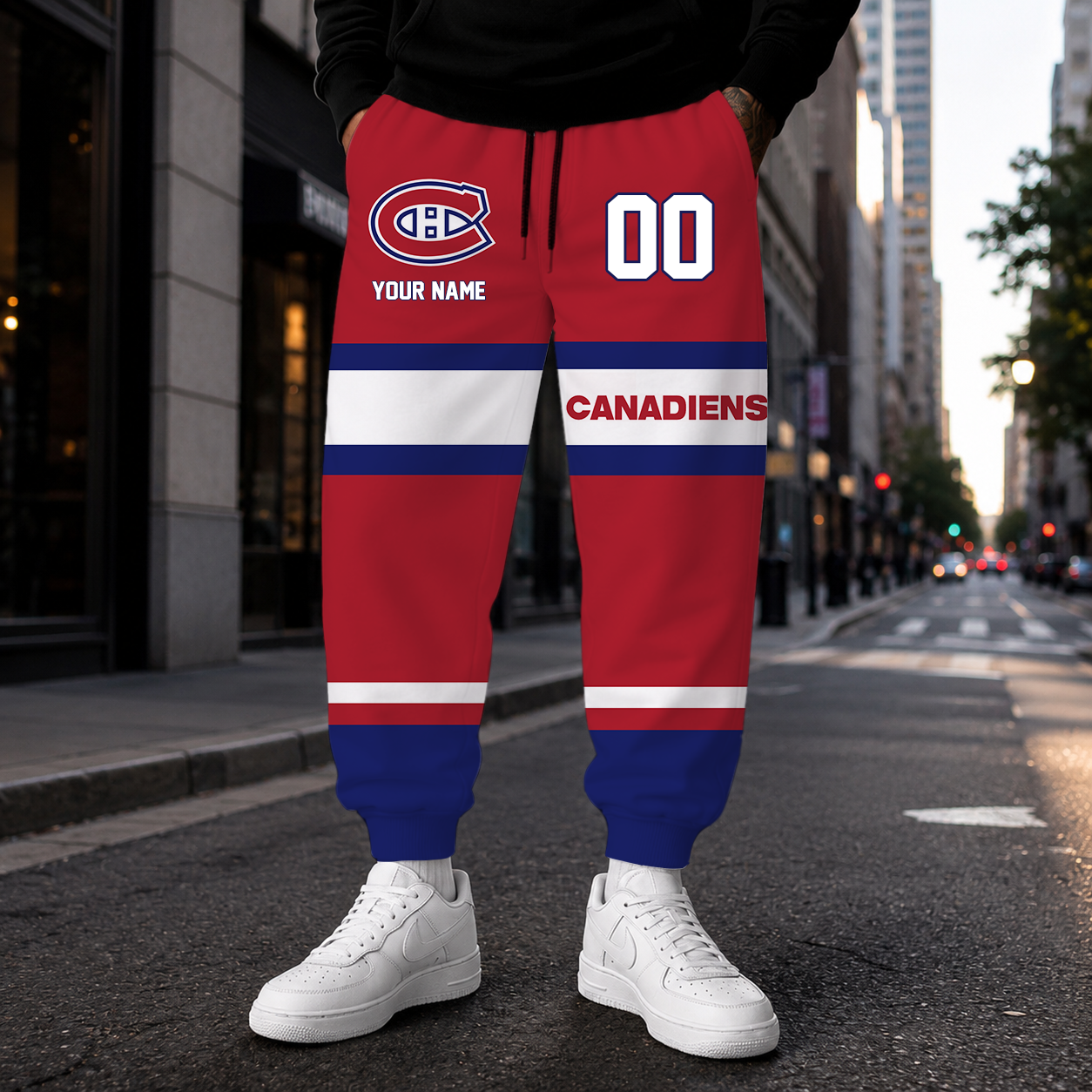 VIRAL EDITION - NEW CUSTOMIZED NHL11 MCD MONTREAL CANADIENS SWEATPANTS