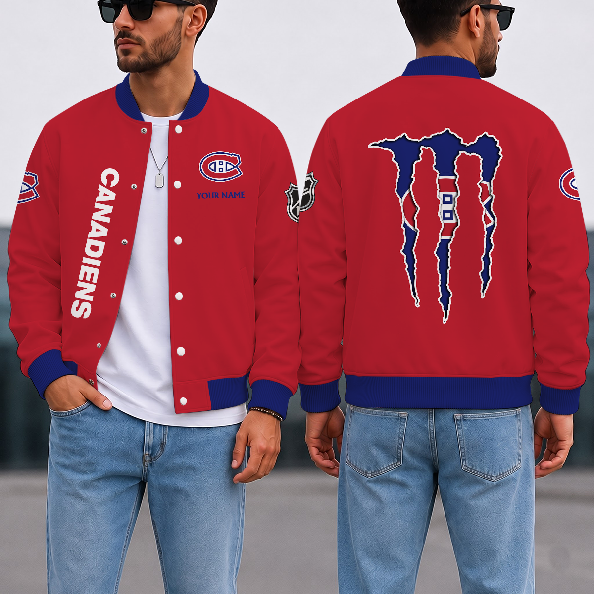 EXCLUSIVE EDITION - NEW CUSTOMIZED NHL11 MCD MONTREAL CANADIENS SATIN VARSITY JACKET & BASEBALL JACKET