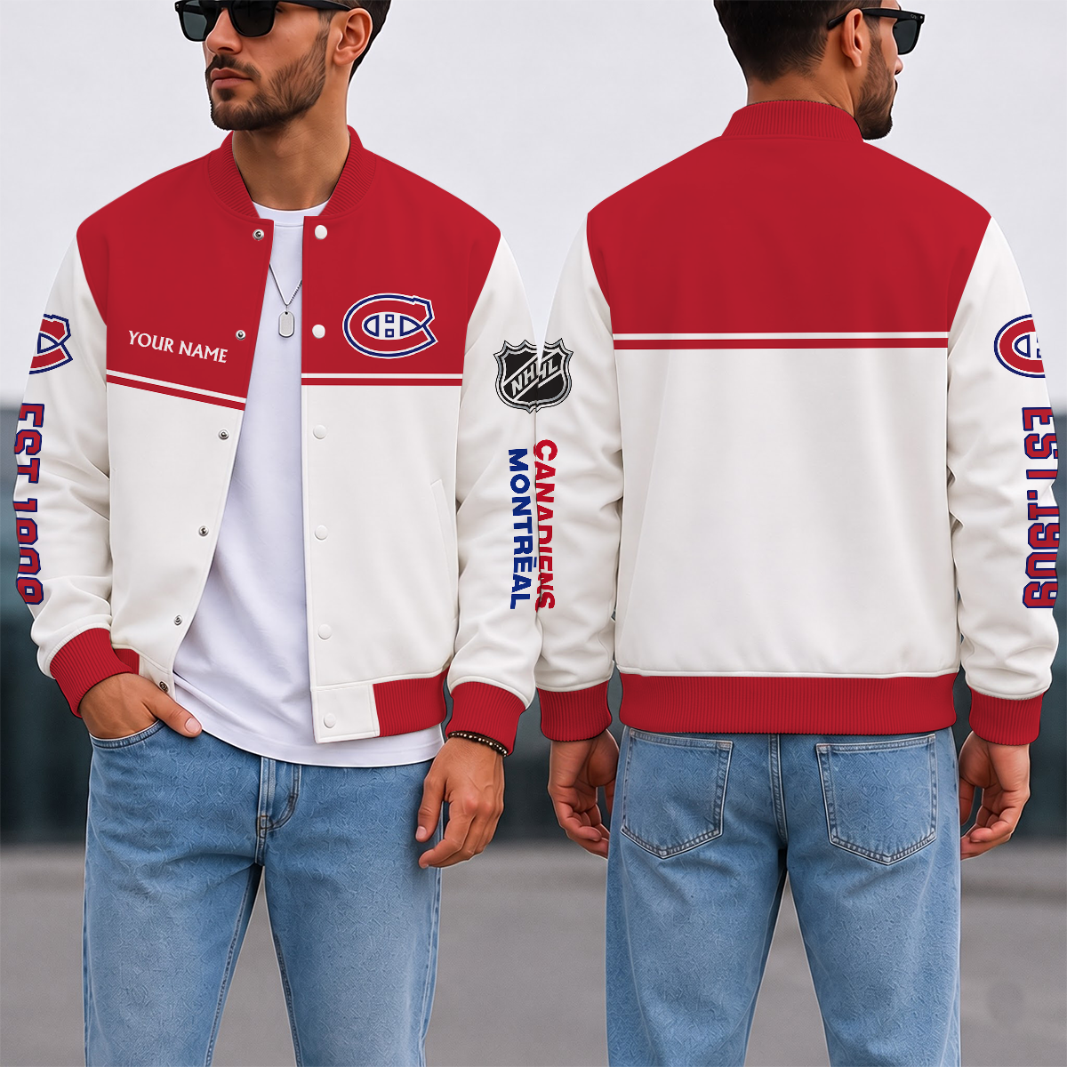 EXCLUSIVE EDITION - NEW CUSTOMIZED NHL11 MCD MONTREAL CANADIENS SATIN VARSITY JACKET & BASEBALL JACKET