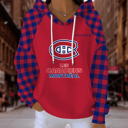 [SUPER SALE] NEW CUSTOMIZED NHL11 MCD MONTREAL CANADIENS RIBBED HOODIE & SWEATSHIRT