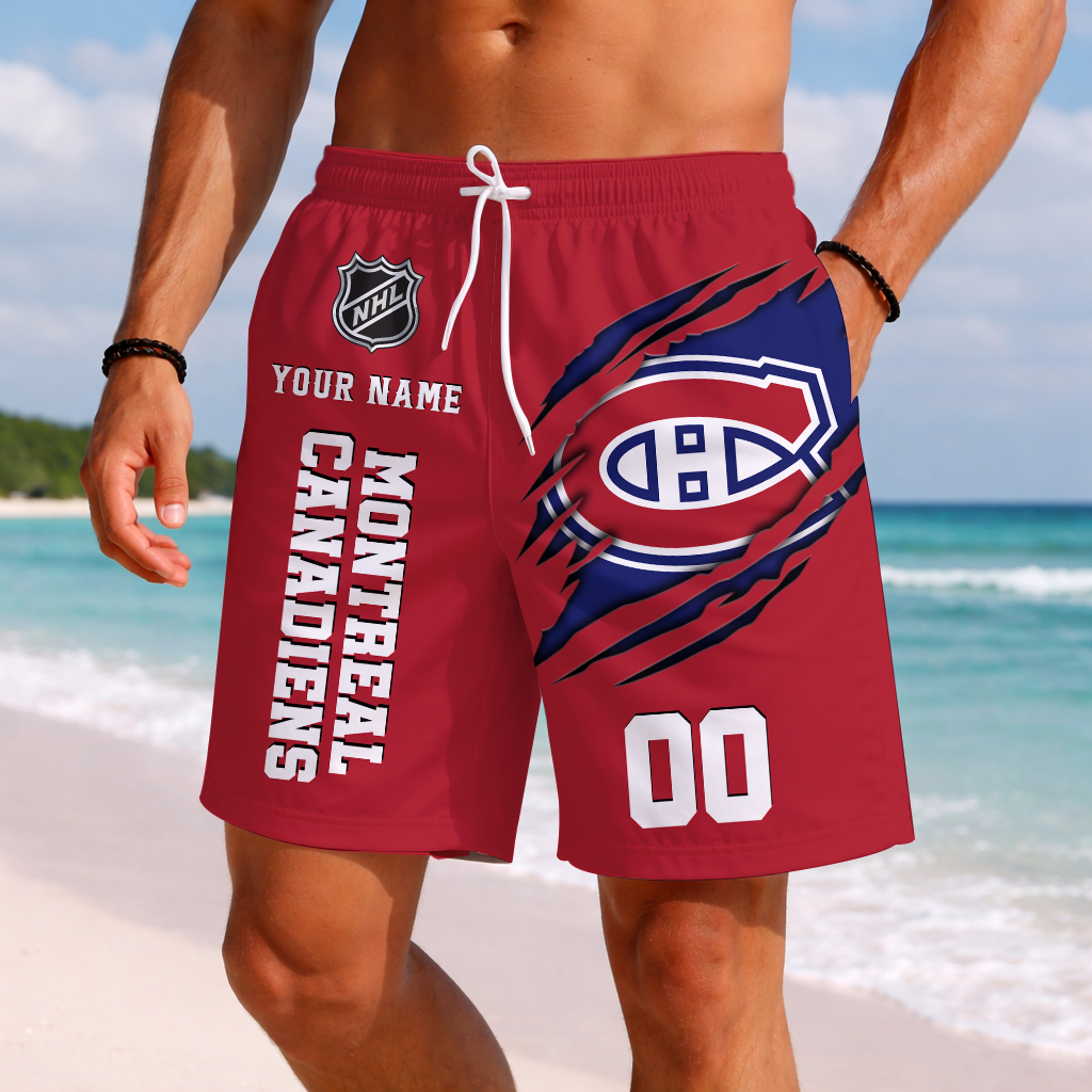 LIMITED EDITION - NEW CUSTOMIZED NHL11 MCD MONTREAL CANADIENS SHORT PANTS