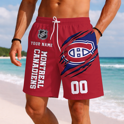 LIMITED EDITION - NEW CUSTOMIZED NHL11 MCD MONTREAL CANADIENS SHORT PANTS