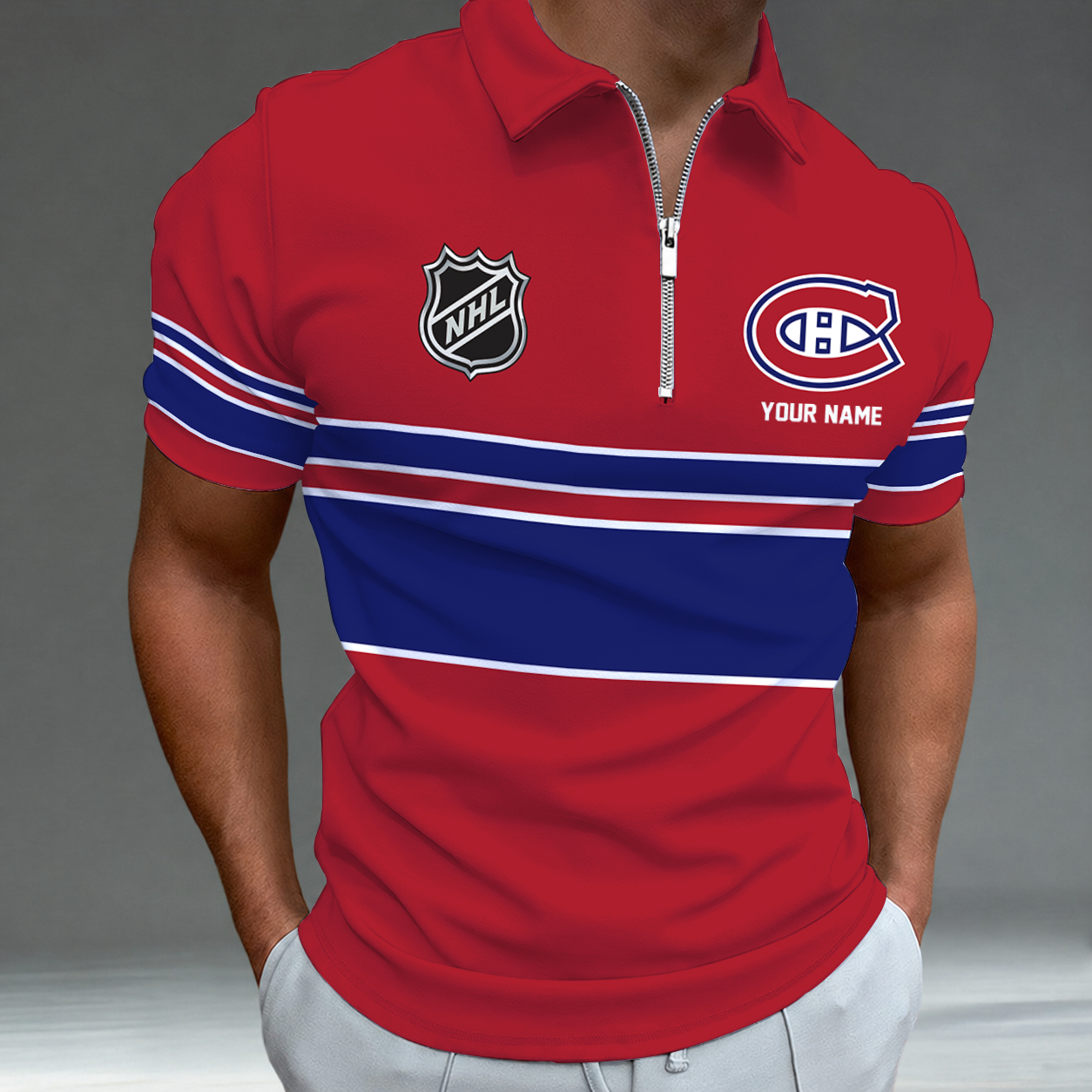 [SUPER SALE] NEW CUSTOMIZED NHL11 MCD MONTREAL CANADIENS POLO SHIRT