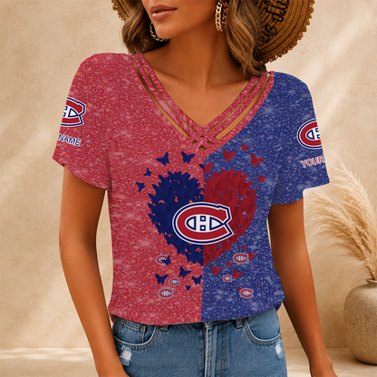 LIMITED EDITION - NEW CUSTOMIZED NHL11 MCD MONTREAL CANADIENS V-NECK SHIRT