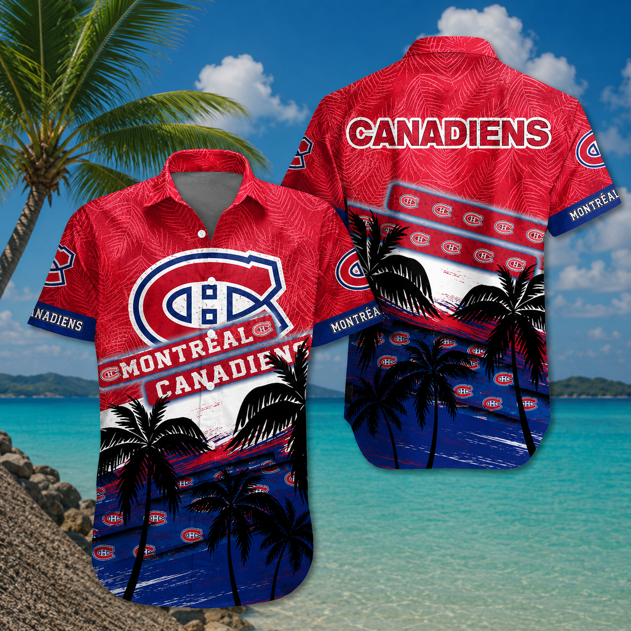 LIMITED EDITION - NEW CUSTOMIZED NHL11 MCD MONTREAL CANADIENS UNISEX HAWAIIAN SHIRT