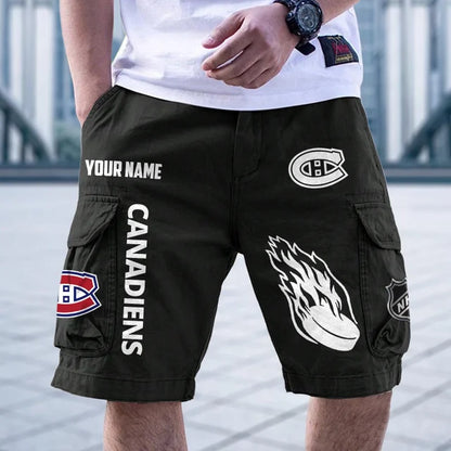 [SUPER SALE] NEW CUSTOMIZED NHL11 MCD MONTREAL CANADIENS CARGO SHORTS