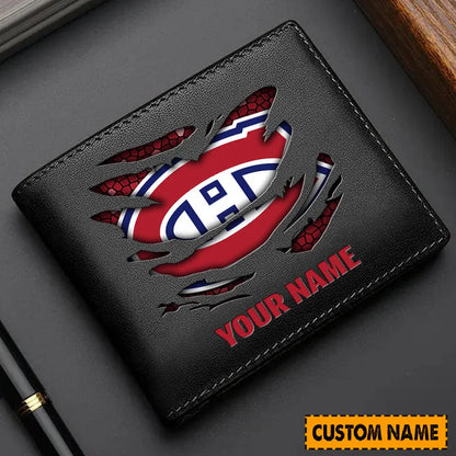 LIMITED EDITION - NEW CUSTOMIZED NHL11 MCD MONTREAL CANADIENS LEATHER WALLET