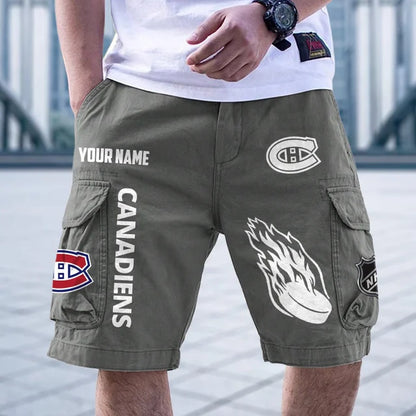 [SUPER SALE] NEW CUSTOMIZED NHL11 MCD MONTREAL CANADIENS CARGO SHORTS