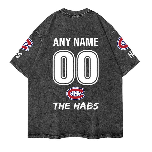 [SUPER SALE] NEW CUSTOMIZED NHL11 MCD MONTREAL CANADIENS MULTICOLOR WASHED TEE