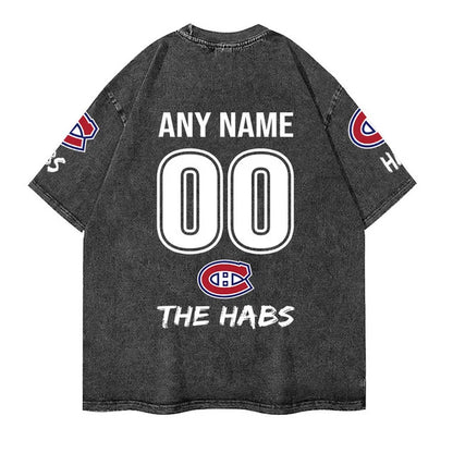 [SUPER SALE] NEW CUSTOMIZED NHL11 MCD MONTREAL CANADIENS MULTICOLOR WASHED TEE