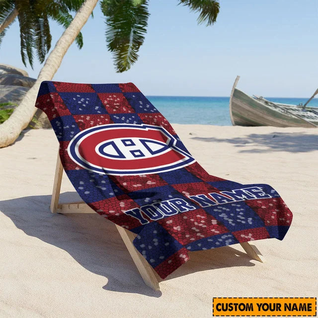 LIMITED EDITION - NEW CUSTOMIZED NHL11 MCD MONTREAL CANADIENS BEACH TOWEL FOR FAN