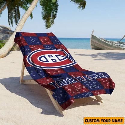 LIMITED EDITION - NEW CUSTOMIZED NHL11 MCD MONTREAL CANADIENS BEACH TOWEL FOR FAN