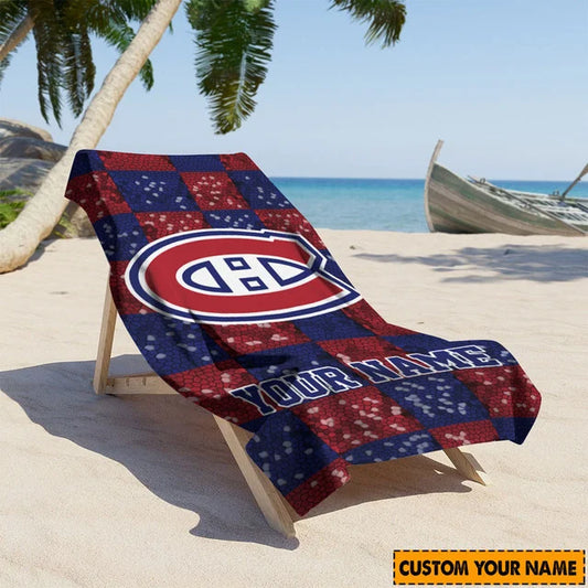 LIMITED EDITION - NEW CUSTOMIZED NHL11 MCD MONTREAL CANADIENS BEACH TOWEL FOR FAN