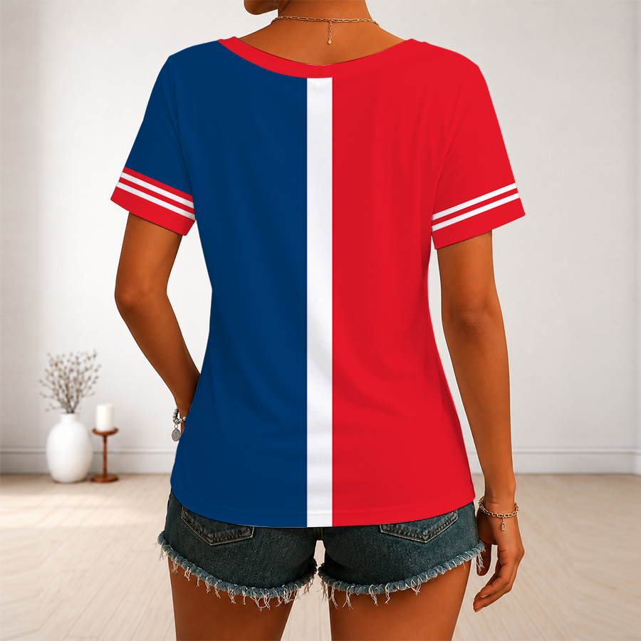 LIMITED EDITION - NEW CUSTOMIZED MLB11 PPS PHILADELPHIA PHILLIES V-NECK FEMALE SHIRT