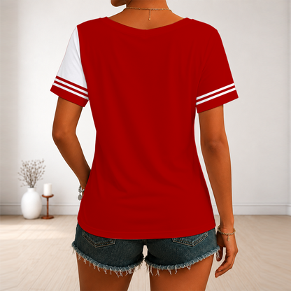 [SPECIAL OFFER] NEW CUSTOMIZED NFL11 SF49 SAN FRANCISCO 49ERS V-NECK FEMALE SHIRT