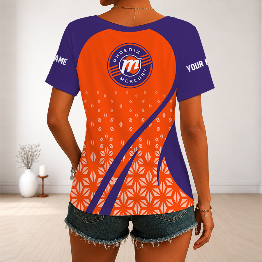 [FAN FAVORITE] NEW CUSTOMIZED WNBA11 PNM PHOENIX MERCURY V-NECK FEMALE SHIRT