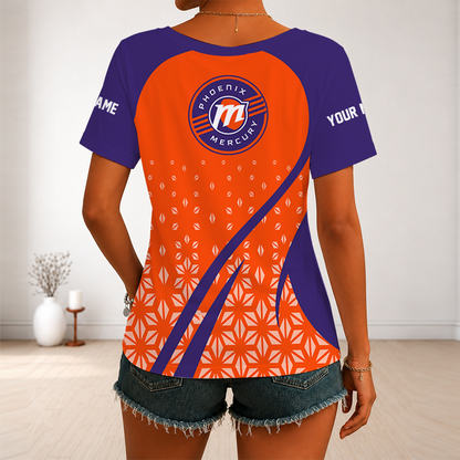 [FAN FAVORITE] NEW CUSTOMIZED WNBA11 PNM PHOENIX MERCURY V-NECK FEMALE SHIRT