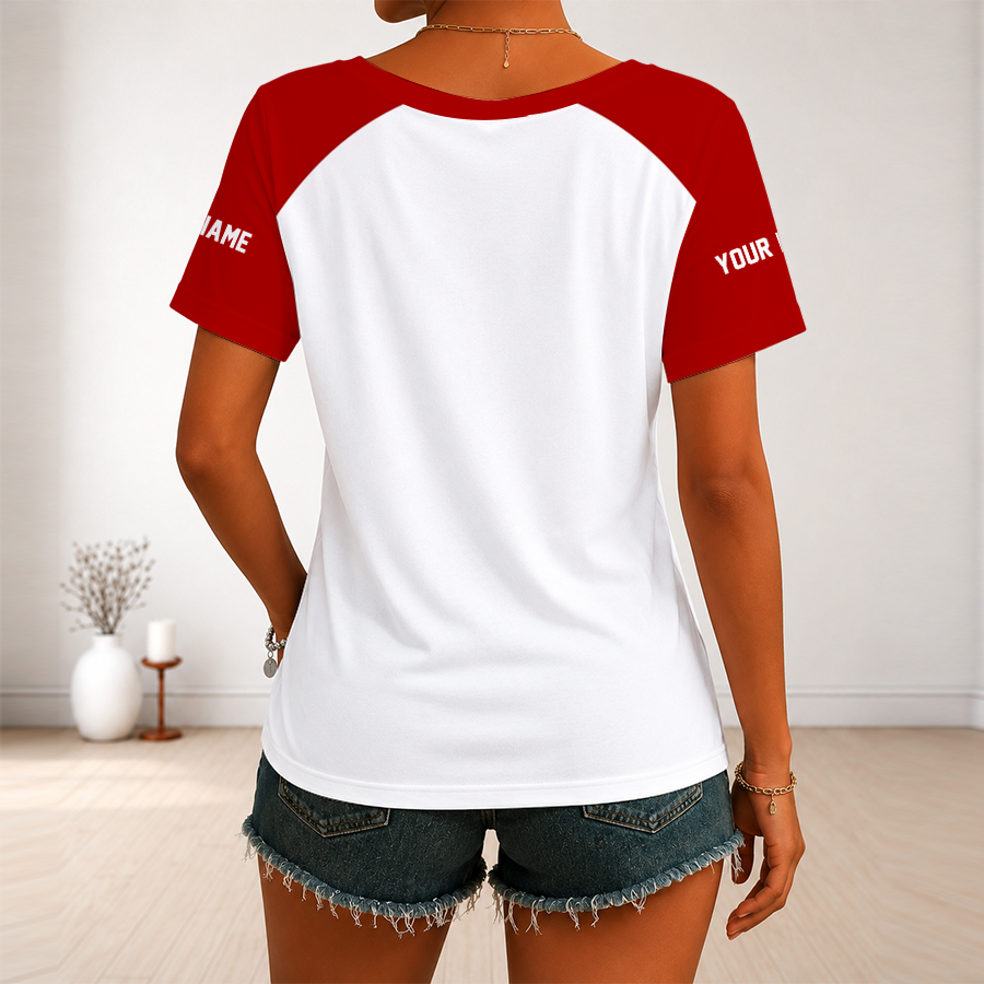 [SPECIAL OFFER] NEW CUSTOMIZED NFL11 SF49 SAN FRANCISCO 49ERS V-NECK FEMALE SHIRT