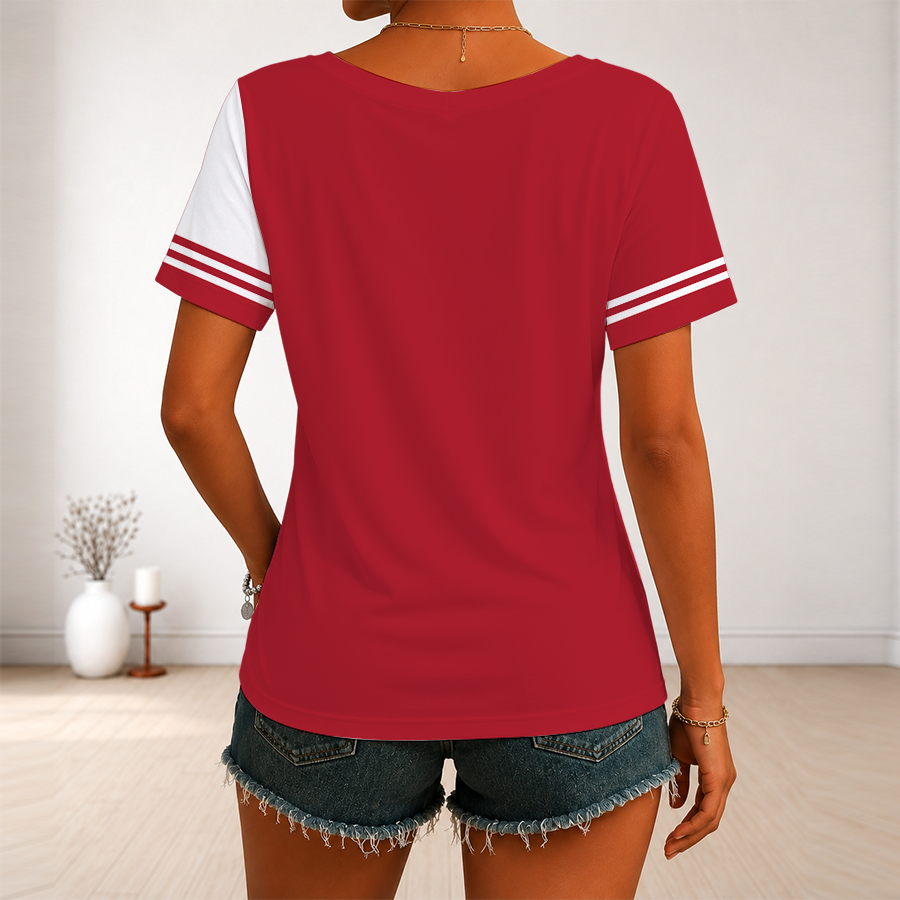 [SUPER SALE] NEW CUSTOMIZED NHL11 MCD MONTREAL CANADIENS V-NECK FEMALE SHIRT