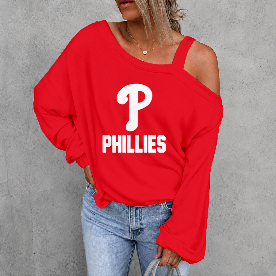 [FLASH SALE] NEW CUSTOMIZED MLB11 PPS PHILADELPHIA PHILLIES DROP SHOULDER SWEATSHIRT