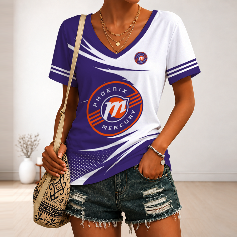 [FAN FAVORITE] NEW CUSTOMIZED WNBA11 PNM PHOENIX MERCURY V-NECK FEMALE SHIRT