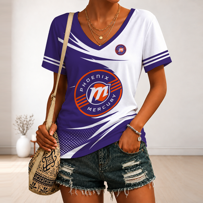 [FAN FAVORITE] NEW CUSTOMIZED WNBA11 PNM PHOENIX MERCURY V-NECK FEMALE SHIRT