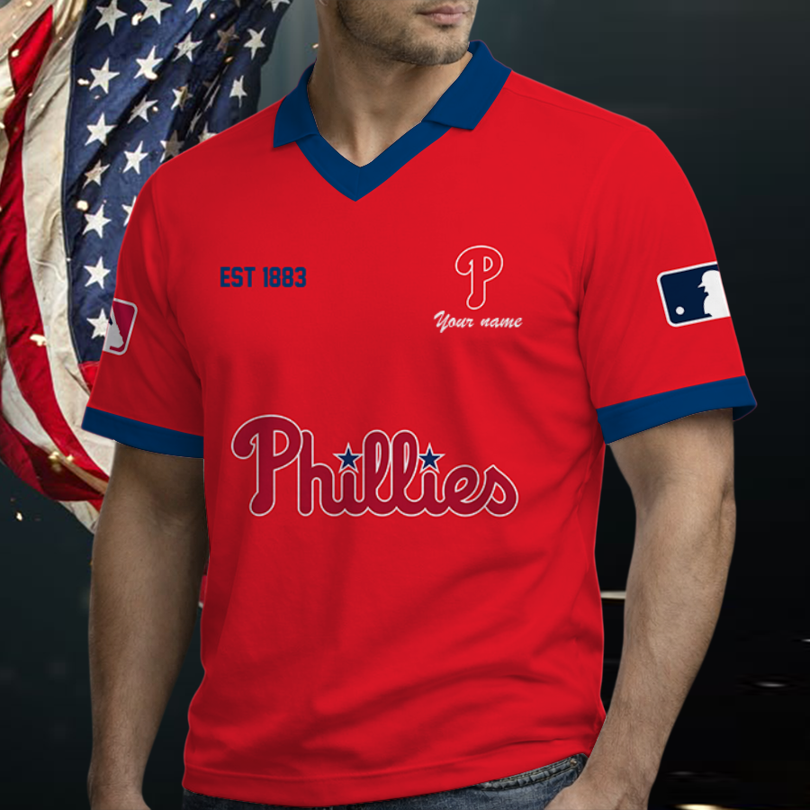 [FLASH SALE] NEW CUSTOMIZED MLB11 PPS PHILADELPHIA PHILLIES POLO SHIRT