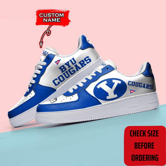 ELITE EDITION - NEW CUSTOMIZED NCAA FBS11 BYU BYU COUGARS AF1 SHOES