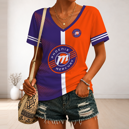 [FAN FAVORITE] NEW CUSTOMIZED WNBA11 PNM PHOENIX MERCURY V-NECK FEMALE SHIRT
