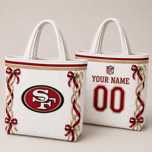 SPECIAL EDITION - NEW CUSTOMIZED NFL11 SF49 SAN FRANCISCO 49ERS QUILTED TOTE BAG