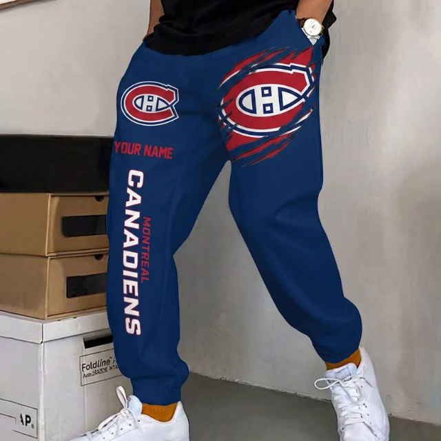 ELITE EDITION - NEW CUSTOMIZED NHL11 MCD MONTREAL CANADIENS SWEATPANTS