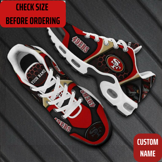 VIRAL EDITION - NEW CUSTOMIZED NFL11 SF49 SAN FRANCISCO 49ERS AIR MAX PLUS SNEAKERS