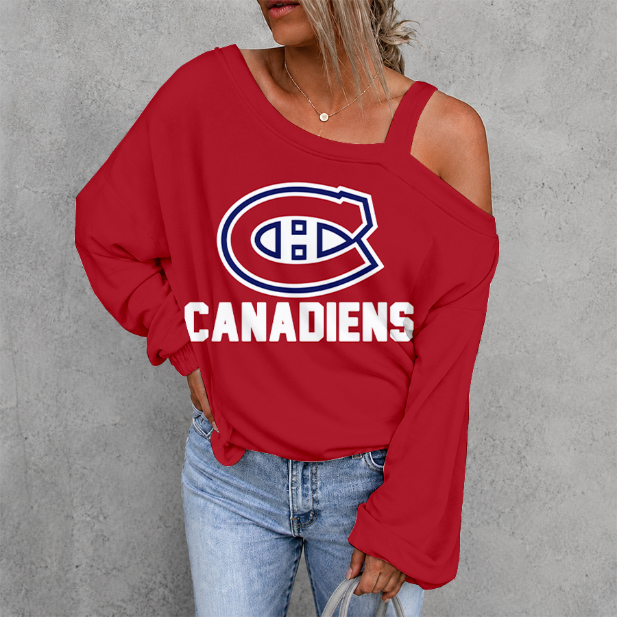 [SUPER SALE] NEW CUSTOMIZED NHL11 MCD MONTREAL CANADIENS DROP SHOULDER SWEATSHIRT