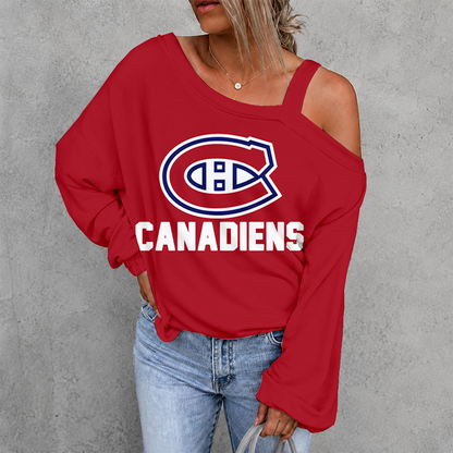 [SUPER SALE] NEW CUSTOMIZED NHL11 MCD MONTREAL CANADIENS DROP SHOULDER SWEATSHIRT