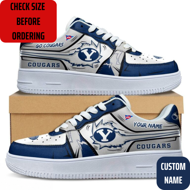 VIRAL EDITION - NEW CUSTOMIZED NCAA FBS11 BYU BYU COUGARS AF1 SHOES