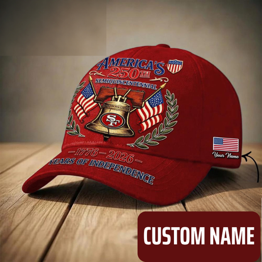 ELITE EDITION - NEW CUSTOMIZED NFL11 SF49 SAN FRANCISCO 49ERS INDEPENDENCE DAY CAP