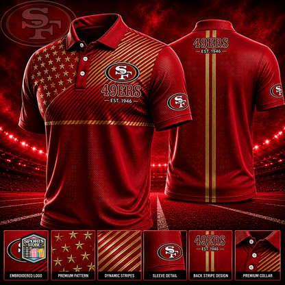 VIRAL EDITION - NEW CUSTOMIZED NFL11 SF49 SAN FRANCISCO 49ERS POLO SHIRT, ZIP POLO SHIRT & T-SHIRTS