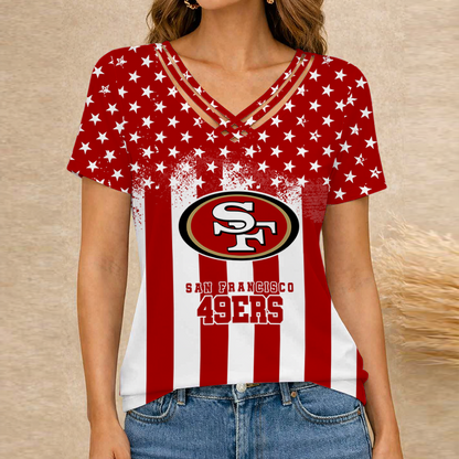 [SPECIAL OFFER] NEW CUSTOMIZED NFL11 SF49 SAN FRANCISCO 49ERS V-NECK SHIRT
