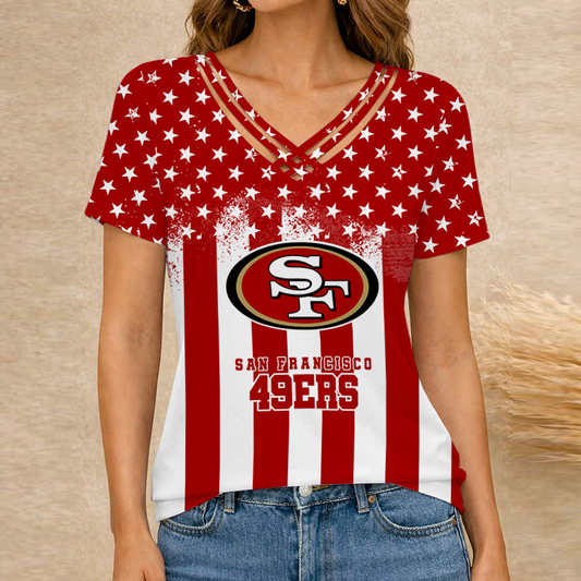 [SPECIAL OFFER] NEW CUSTOMIZED NFL11 SF49 SAN FRANCISCO 49ERS V-NECK SHIRT