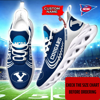 ELITE EDITION - NEW CUSTOMIZED NCAA FBS11 BYU BYU COUGARS CLUNKY SNEAKERS