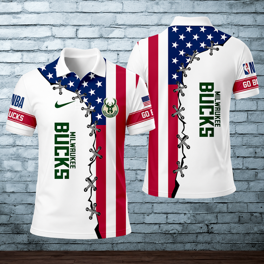 LIMITED EDITION - NEW CUSTOMIZED NBA11 MBU MILWAUKEE BUCKS POLO SHIRT