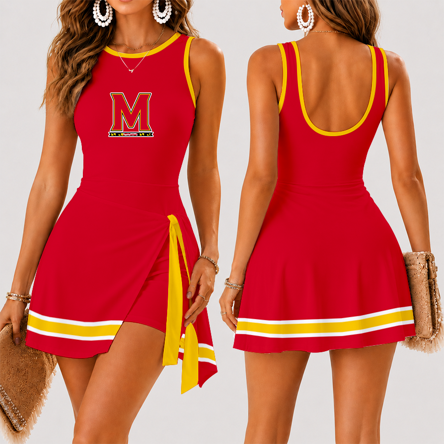 [FAN FAVORITE] NEW CUSTOMIZED NCAA MAM11 MLT MARYLAND TERRAPINS WOMEN'S SUMMER SKORT DRESS
