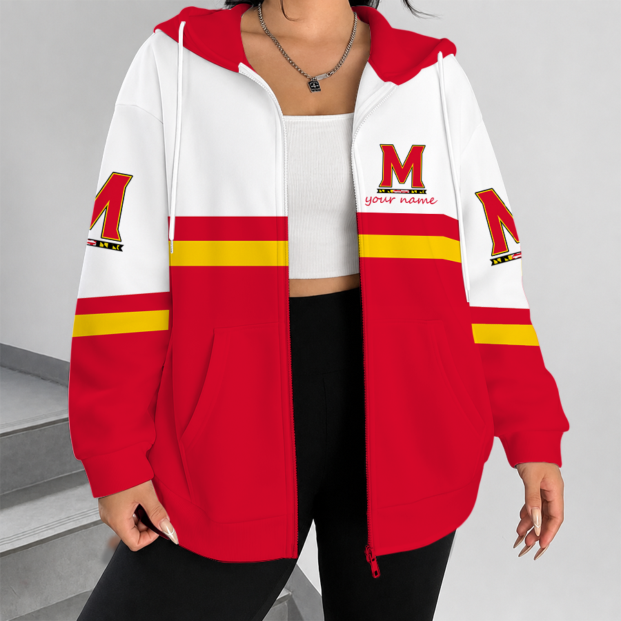 [FAN FAVORITE] NEW CUSTOMIZED NCAA MAM11 MLT MARYLAND TERRAPINS STRAPPY ZIP HOODIE
