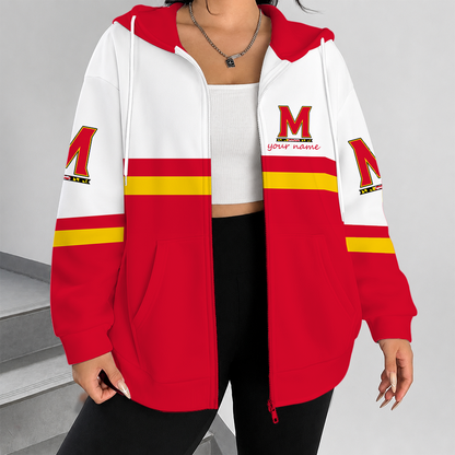 [FAN FAVORITE] NEW CUSTOMIZED NCAA MAM11 MLT MARYLAND TERRAPINS STRAPPY ZIP HOODIE