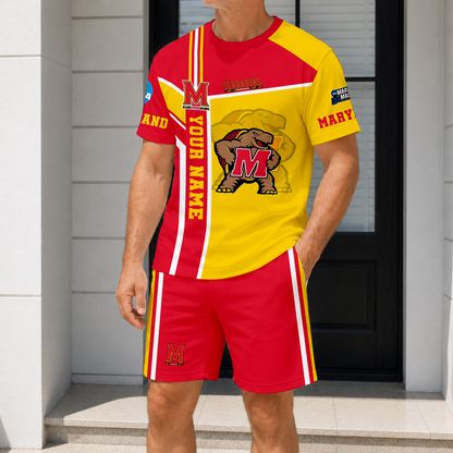 ELITE EDITION - NEW CUSTOMIZED NCAA MAM11 MLT ML TERRAPINS T-SHIRT & SHORT PANTS SET