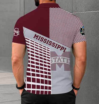 VIRAL EDITION - NEW CUSTOMIZED NCAA CWS11 MSB MISSISSIPPI STATE BULLDOGS POLO SHIRT