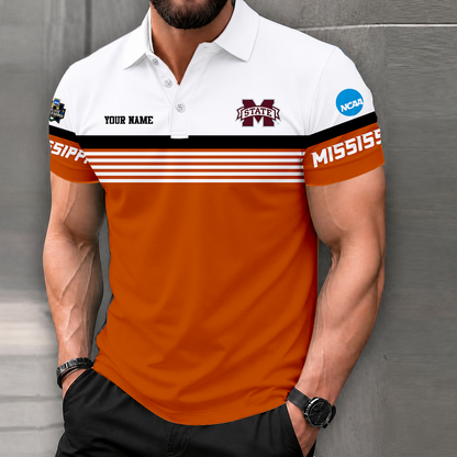 LIMITED EDITION - NEW CUSTOMIZED NCAA CWS11 MSB MISSISSIPPI STATE BULLDOGS POLO SHIRT