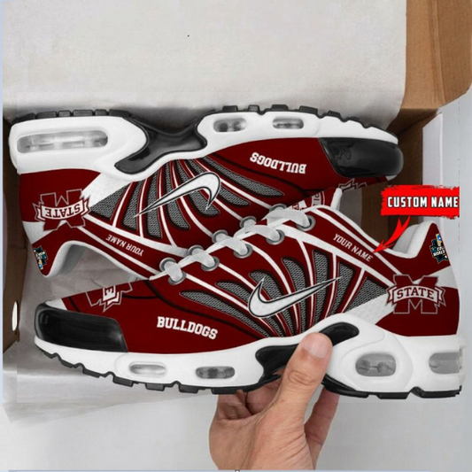 LIMITED EDITION - NEW CUSTOMIZED NCAA CWS11 MSB MISSISSIPPI STATE BULLDOGS UNISEX AIR MAX PLUS SNEAKERS