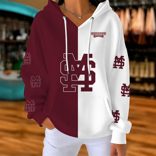 [FAN FAVORITE] NEW CUSTOMIZED NCAA CWS11 MSB MISSISSIPPI STATE BULLDOGS RIBBED HOODIE & SWEATSHIRT