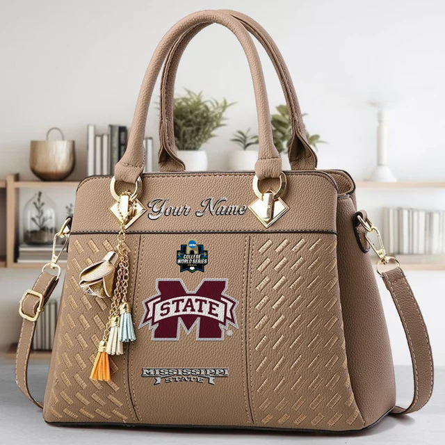 LIMITED EDITION - NEW CUSTOMIZED NCAA CWS11 MSB MISSISSIPPI STATE BULLDOGS ZIP HANDBAG MULTICOLOR